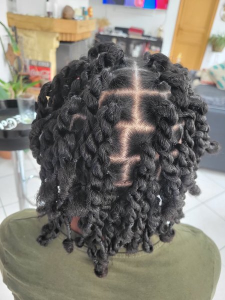 Twists cheveux bouclés 