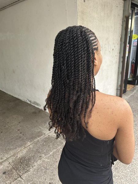 Vanille sur cheveux métissée 