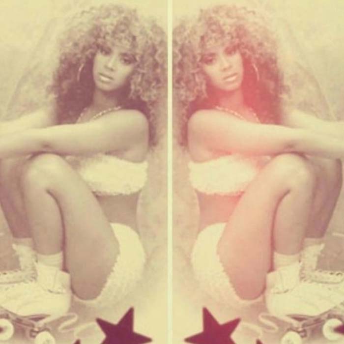 beyonce big afro blond