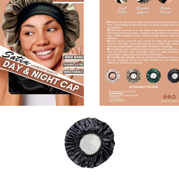 Bonnet de nuit en satin noir Yaz collections