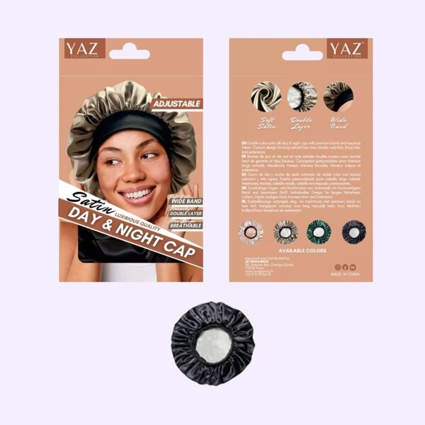 Bonnet de nuit en satin noir Yaz collections