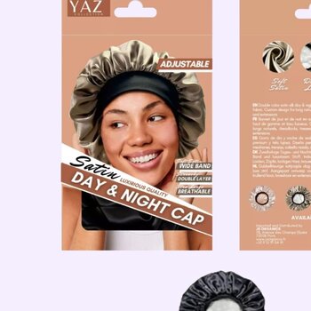 Bonnet de nuit en satin noir Yaz collections