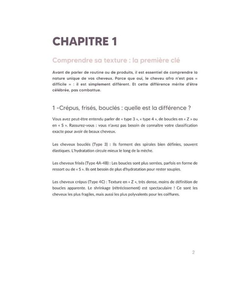 Guide Capillaire Cheveux crépus et frisés - Livre Zenaba